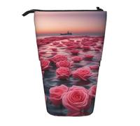 XZDAL Roses by The sea Pencil Case with Expandable Design, Portable and Lightweight Storage for Stationery, Small Items
