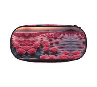 Xzdal Roses by The Sea Printed Pencil Bag for Storing Stationery Or Cosmetics, Catering to Diverse Storage Needs