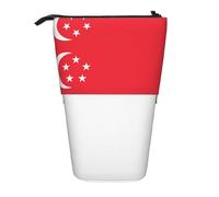 XZDAL Singapore Flag Pencil Case with Expandable Design, Portable and Lightweight Storage for Stationery, Small Items