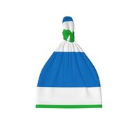 XZDAL Soft and Comfortable Baby Sierra Leone Flag Beanie Knotted Hat Windproof and Elastic Baby Headwear Black