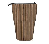 XZDAL Solid Wood Pattern Pencil Case with Expandable Design, Portable and Lightweight Storage for Stationery, Small Items