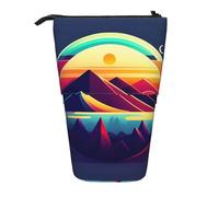 XZDAL Sunset in Telescope Pencil Case with Expandable Design, Portable and Lightweight Storage for Stationery, Small Items