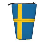 XZDAL Swedish Flag Pencil Case with Expandable Design, Portable and Lightweight Storage for Stationery, Small Items