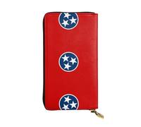XZDAL Tennessee State Flag Fashionable Leather Long Clutch Wallet with Card Slots, Cash Pocket, and Zippered Coin Section
