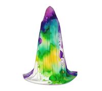 XZDAL The world in watercolor Hooded Cape S For Teenagers Long Cloak Costume Cosplay Masquerade Carnival Party