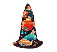 XZDAL There is another fish in the fish Hooded Cape M For Teenagers Long Cloak Costume Cosplay Masquerade Carnival Party