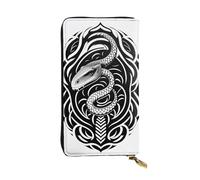XZDAL This is a Snake Fashionable Leather Long Clutch Wallet with Card Slots, Cash Pocket, and Zippered Coin Section