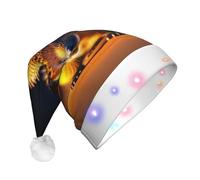 XZDAL Timid Hedgehog Christmas Light-Up Decorative Hat for Adult - Santa Claus Holiday Costume Accessories