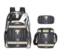 XZDAL Transparent PVC DarkDelights Backpack Lunch Bag Pencil Case Set, Lightweight for Travel Work