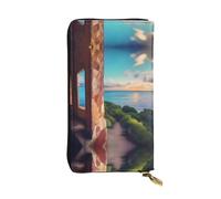 XZDAL Travel Dreams Fashionable Leather Long Clutch Wallet with Card Slots, Cash Pocket, and Zippered Coin Section