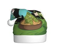 XZDAL Two cute big pandas Adult Christmas Hat Plush Holiday Party Costume Accessory for Festivals and Events