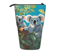 XZDAL Two Happy Koalas Pencil Case with Expandable Design, Portable and Lightweight Storage for Stationery, Small Items