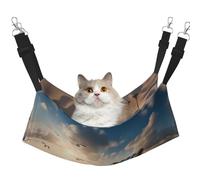 XZDAL Velvety Soft beautiful blue sky and sea Hammock M for Pet Cats, Adjustable with Metal Hooks, Double-Sided for Ultimate Comfort