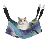 XZDAL Velvety Soft beautiful river windmill Hammock M for Pet Cats, Adjustable with Metal Hooks, Double-Sided for Ultimate Comfort