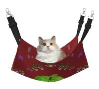 XZDAL Velvety Soft Big Eye Watermelon Hammock L for Pet Cats, Adjustable with Metal Hooks, Double-Sided for Ultimate Comfort