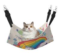 XZDAL Velvety Soft cartoon unicorns Hammock L for Pet Cats, Adjustable with Metal Hooks, Double-Sided for Ultimate Comfort
