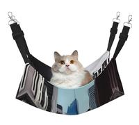 XZDAL Velvety Soft City Street Hammock L for Pet Cats, Adjustable with Metal Hooks, Double-Sided for Ultimate Comfort