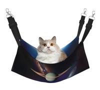 XZDAL Velvety Soft Cosmic Saturn Hammock L for Pet Cats, Adjustable with Metal Hooks, Double-Sided for Ultimate Comfort