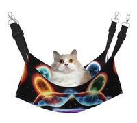 XZDAL Velvety Soft Cosmic Stars Hammock L for Pet Cats, Adjustable with Metal Hooks, Double-Sided for Ultimate Comfort