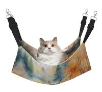 XZDAL Velvety Soft Deer by the river Hammock L for Pet Cats, Adjustable with Metal Hooks, Double-Sided for Ultimate Comfort