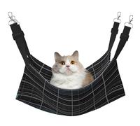 XZDAL Velvety Soft Dimensional Line Space Hammock L for Pet Cats, Adjustable with Metal Hooks, Double-Sided for Ultimate Comfort