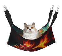 XZDAL Velvety Soft Dragon King in Fire Hammock L for Pet Cats, Adjustable with Metal Hooks, Double-Sided for Ultimate Comfort