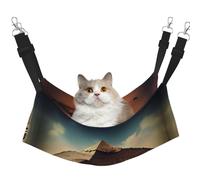 XZDAL Velvety Soft Dreaming of the Pyramids of Khufu Hammock L for Pet Cats, Adjustable with Metal Hooks, Double-Sided for Ultimate Comfort