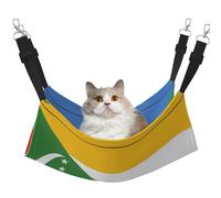 XZDAL Velvety Soft Flag of the Comoros Hammock M for Pet Cats, Adjustable with Metal Hooks, Double-Sided for Ultimate Comfort