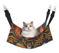 XZDAL Velvety Soft Lots of tasty food Hammock M for Pet Cats, Adjustable with Metal Hooks, Double-Sided for Ultimate Comfort