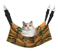 XZDAL Velvety Soft many cute burgers Hammock M for Pet Cats, Adjustable with Metal Hooks, Double-Sided for Ultimate Comfort