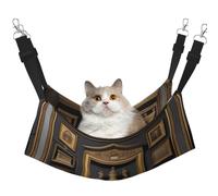 XZDAL Velvety Soft Museum Treasures Hammock M for Pet Cats, Adjustable with Metal Hooks, Double-Sided for Ultimate Comfort