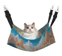 XZDAL Velvety Soft oasis in the desert Hammock L for Pet Cats, Adjustable with Metal Hooks, Double-Sided for Ultimate Comfort