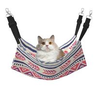 XZDAL Velvety Soft Plain geometric floral pattern Hammock M for Pet Cats, Adjustable with Metal Hooks, Double-Sided for Ultimate Comfort