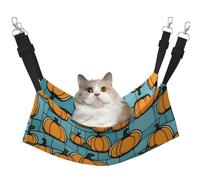 XZDAL Velvety Soft Pumpkin Parade Hammock L for Pet Cats, Adjustable with Metal Hooks, Double-Sided for Ultimate Comfort