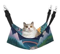 XZDAL Velvety Soft running unicorns Hammock L for Pet Cats, Adjustable with Metal Hooks, Double-Sided for Ultimate Comfort