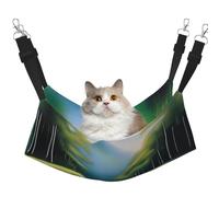 XZDAL Velvety Soft Serene Waters Hammock L for Pet Cats, Adjustable with Metal Hooks, Double-Sided for Ultimate Comfort