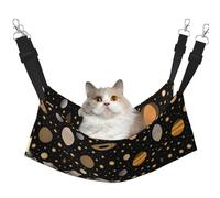 XZDAL Velvety Soft Stars Earth and Darkness Hammock M for Pet Cats, Adjustable with Metal Hooks, Double-Sided for Ultimate Comfort