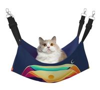 XZDAL Velvety Soft Sunset in telescope Hammock L for Pet Cats, Adjustable with Metal Hooks, Double-Sided for Ultimate Comfort