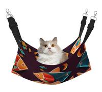 XZDAL Velvety Soft There is another fish in the fish Hammock L for Pet Cats, Adjustable with Metal Hooks, Double-Sided for Ultimate Comfort