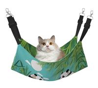 XZDAL Velvety Soft Two cute big pandas Hammock M for Pet Cats, Adjustable with Metal Hooks, Double-Sided for Ultimate Comfort