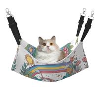XZDAL Velvety Soft Unicorns by the river Hammock L for Pet Cats, Adjustable with Metal Hooks, Double-Sided for Ultimate Comfort