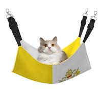 XZDAL Velvety Soft Vatican flag Hammock M for Pet Cats, Adjustable with Metal Hooks, Double-Sided for Ultimate Comfort