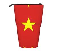 XZDAL Vietnamese Flag Pencil Case with Expandable Design, Portable and Lightweight Storage for Stationery, Small Items