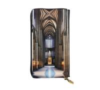 XZDCAL a Gothic Cathedrals Fashionable Leather Long Clutch Wallet for Girls and Women with Multiple Compartments, Black, One Size