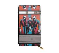 XZDCAL a Street Art Fashionable Leather Long Clutch Wallet for Girls and Women with Multiple Compartments, Black, One Size