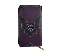 XZDCAL Black Ghost Bat Fashionable Leather Long Clutch Wallet for Girls and Women with Multiple Compartments, Black, One Size
