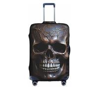 XZDCAL copper-colored skull Luggage Suitcase Cover.The cover does not include the suitcase itself, White, L