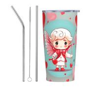 XZDCAL Cute loving boy 20oz Stainless Steel Mug with Straw and Slide Lid for Coffee, Tea, or Iced Drinks
