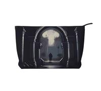 XZDCAL DarkDelights Corduroy Makeup Bag with A Sturdy Lining for Travel and Daily Use, Black, One Size