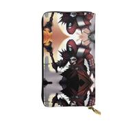 XZDCAL FangedFiends Fashionable Leather Long Clutch Wallet for Girls and Women with Multiple Compartments, Black, One Size
